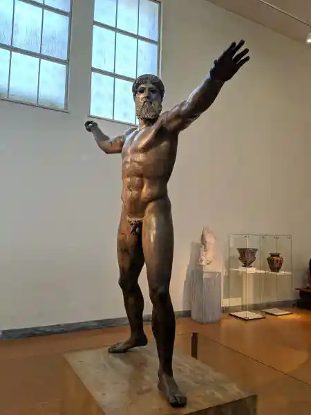 Artemision bronze of Zeus or Poseidon in commanding stride